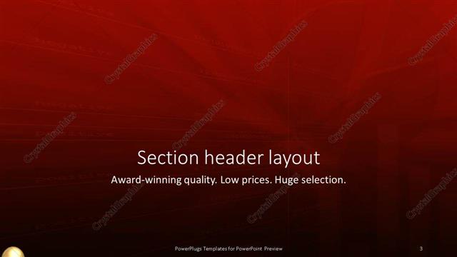 Section Header presentation slide layout