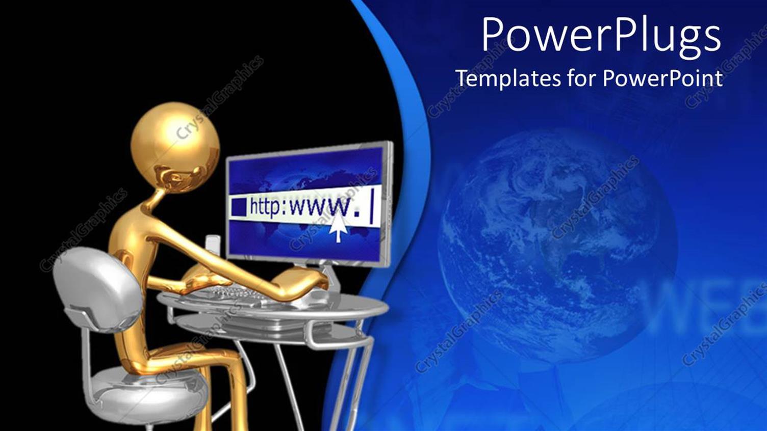 Featuring Gold Figure Using Laptop to Access Internet