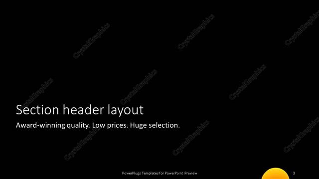 Section Header presentation slide layout