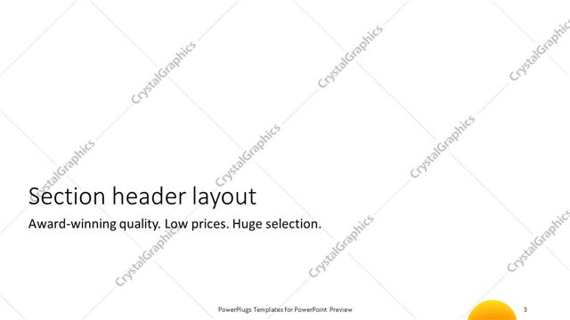 Section Header presentation slide layout