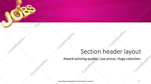 Section Header presentation slide layout