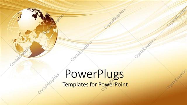  Presentation with abstract gold - Gold globe of earth with waves in golden background