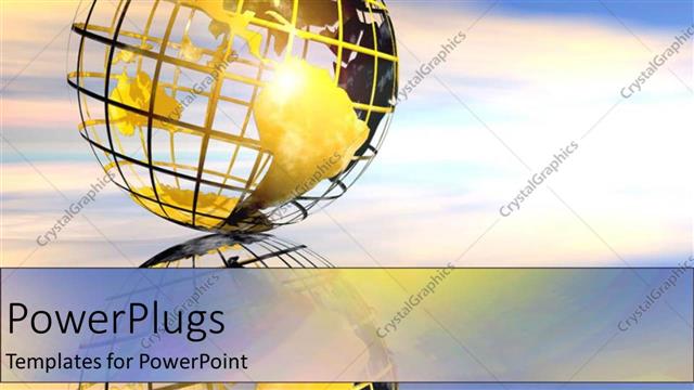  Presentation with gold - Gold globe in sky sunset