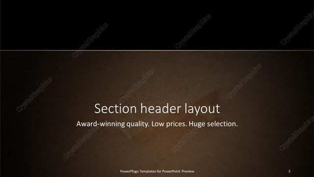 Section Header presentation slide layout