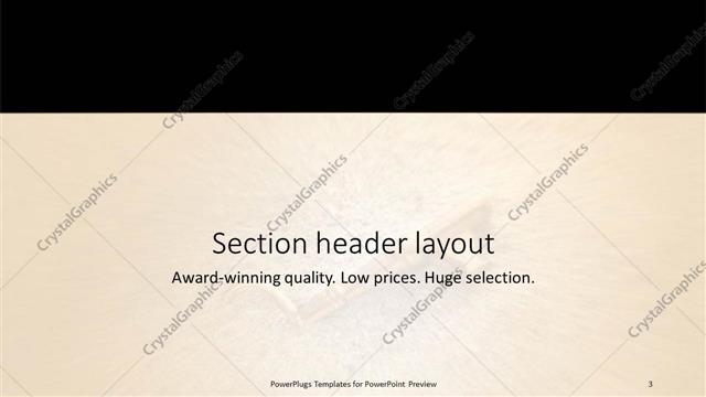 Section Header presentation slide layout