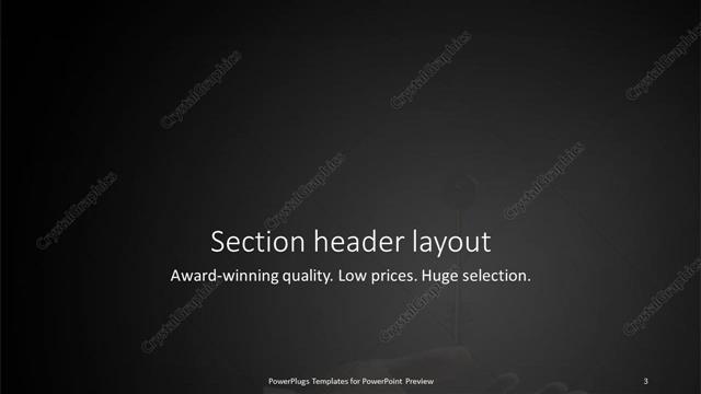Section Header presentation slide layout