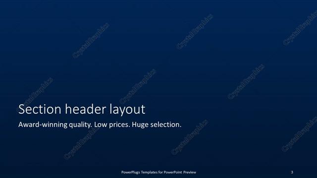 Section Header presentation slide layout
