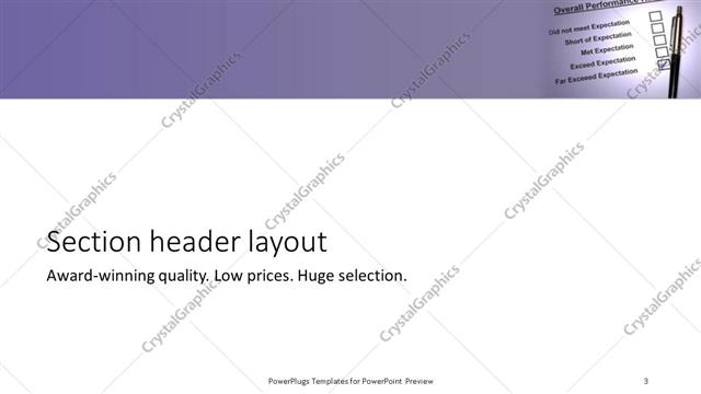 Section Header presentation slide layout