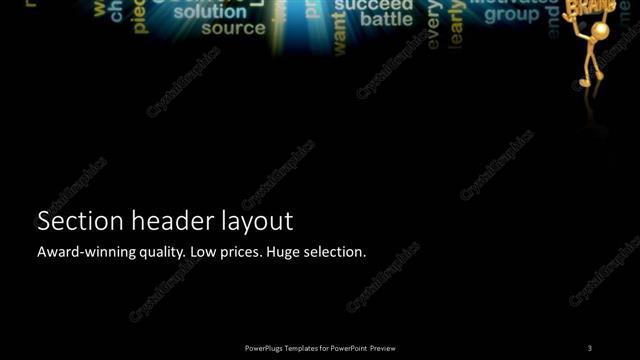 Section Header presentation slide layout