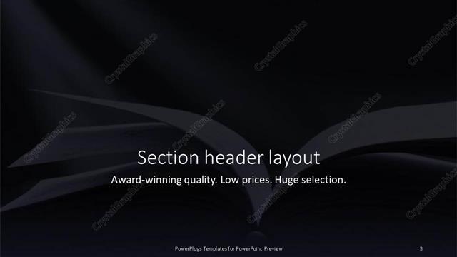 Section Header presentation slide layout