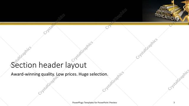 Section Header presentation slide layout