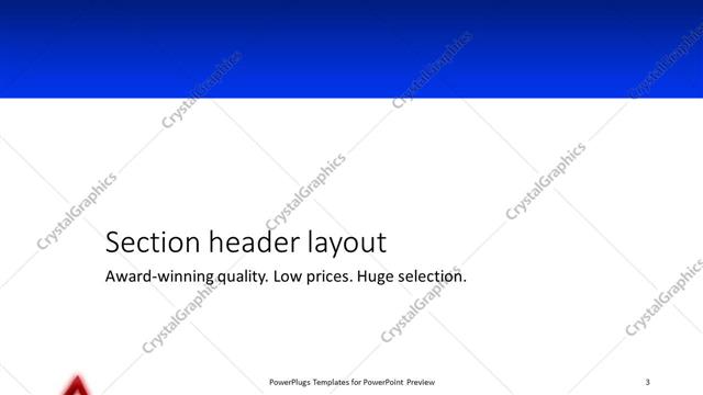 Section Header presentation slide layout