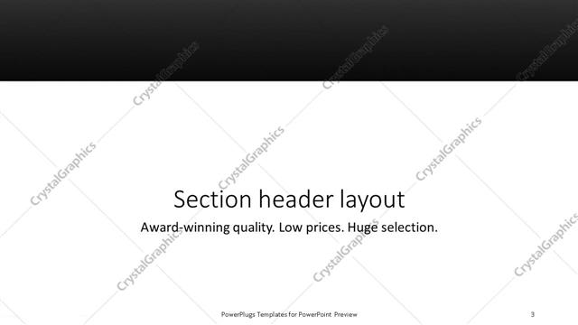 Section Header presentation slide layout