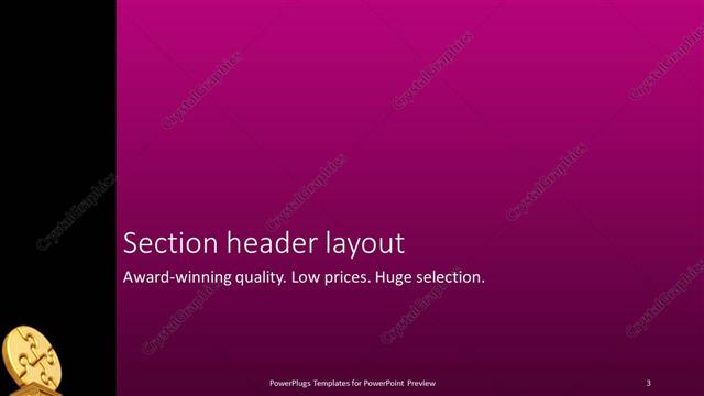 Section Header presentation slide layout