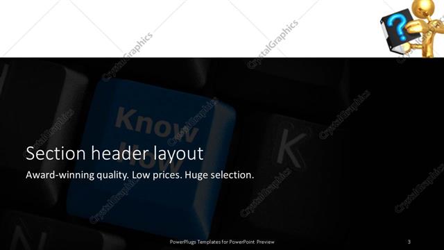 Section Header presentation slide layout