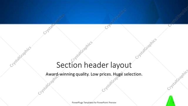 Section Header presentation slide layout