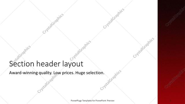 Section Header presentation slide layout