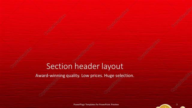 Section Header presentation slide layout