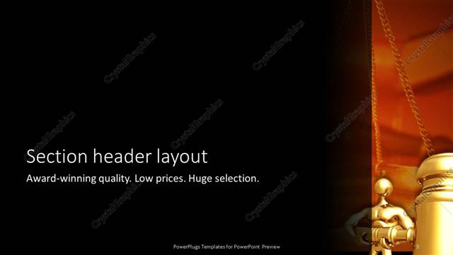 Section Header presentation slide layout