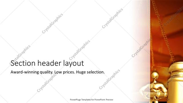 Section Header presentation slide layout