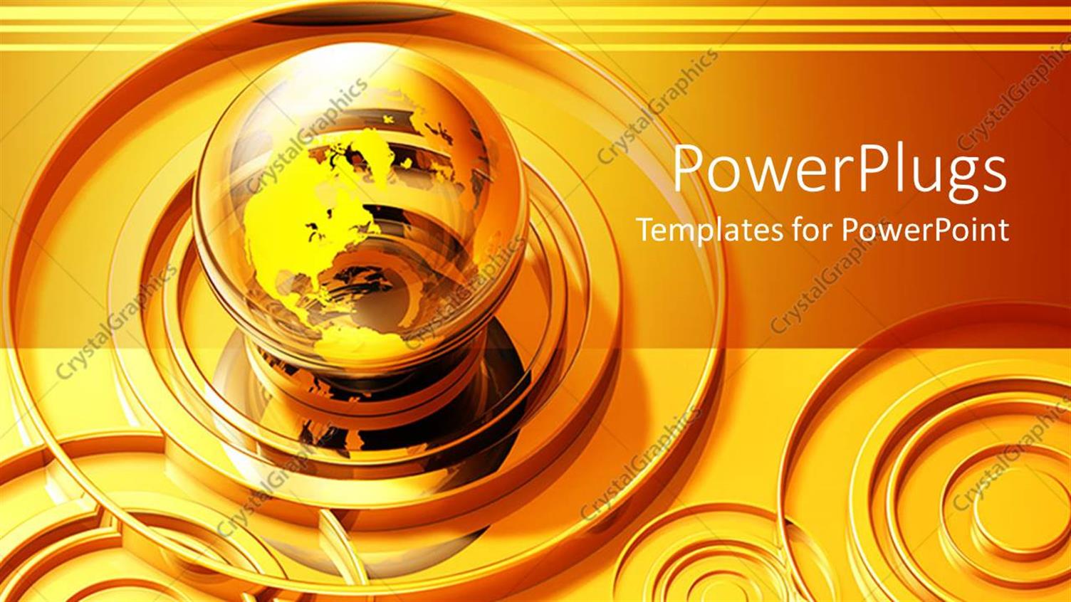 Featuring Gold Rings Around Transparent Globe, Concentric Circles