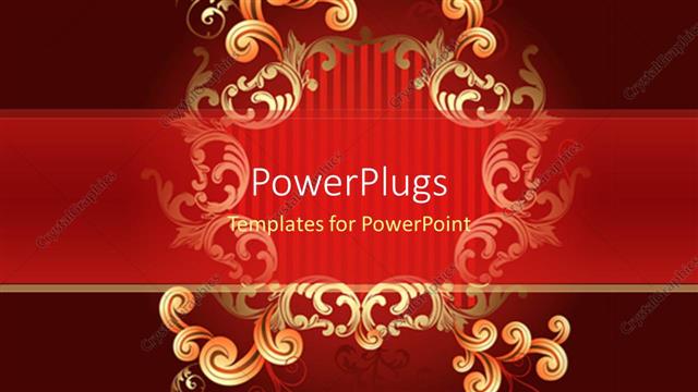  Presentation with burgundy gold - Gold scroll graphic with red stripes, burgundy background, formal