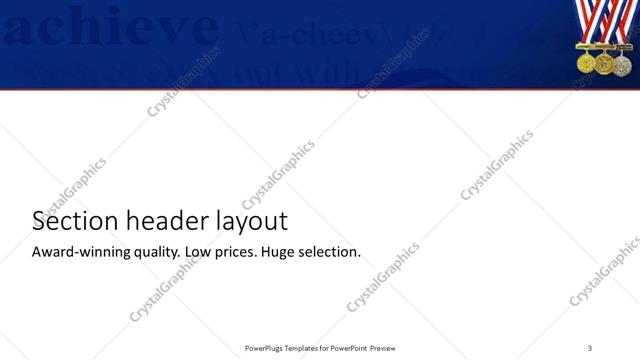 Section Header presentation slide layout