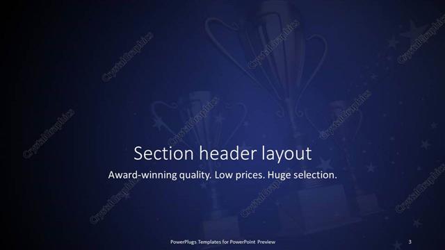Section Header presentation slide layout