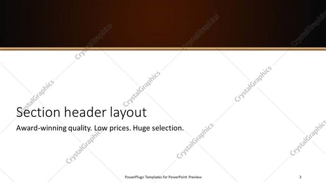Section Header presentation slide layout