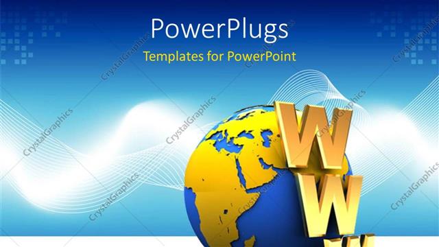  Presentation with www - Gold WWW acronyn leaning on earth globe with abstract background