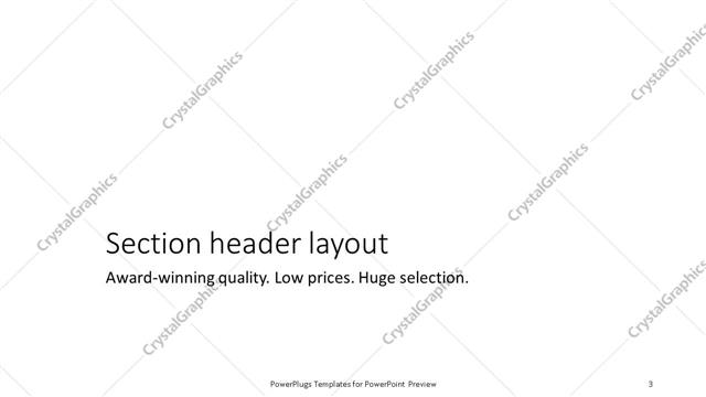 Section Header presentation slide layout
