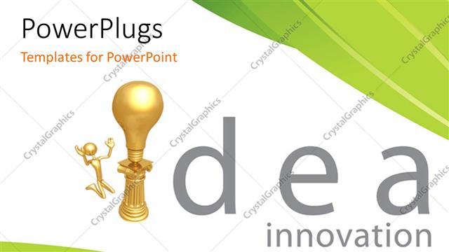  Presentation with bulb - A golden bulb with a person and idea