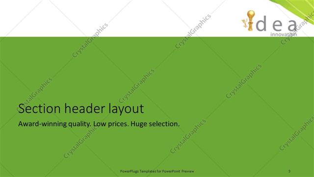 Section Header presentation slide layout