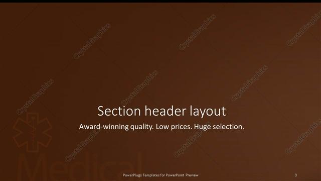 Section Header presentation slide layout