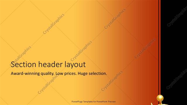 Section Header presentation slide layout