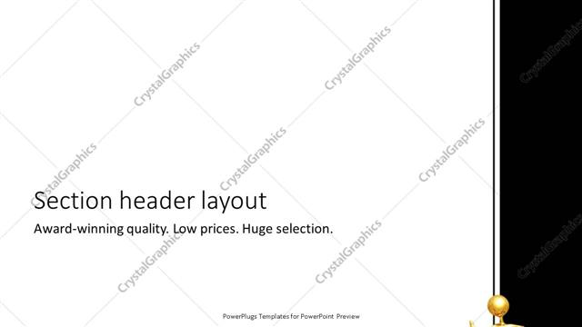 Section Header presentation slide layout
