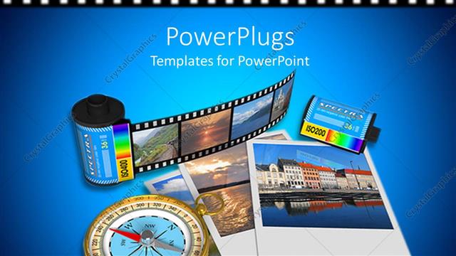  Presentation with film strip - Golden compass pictures and film canisters on film strip