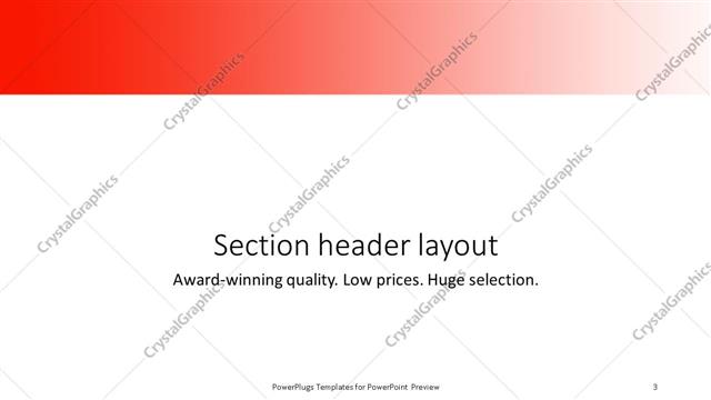 Section Header presentation slide layout
