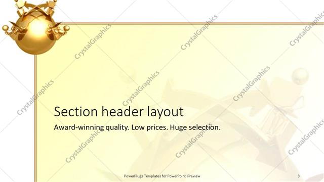 Section Header presentation slide layout
