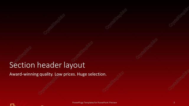Section Header presentation slide layout