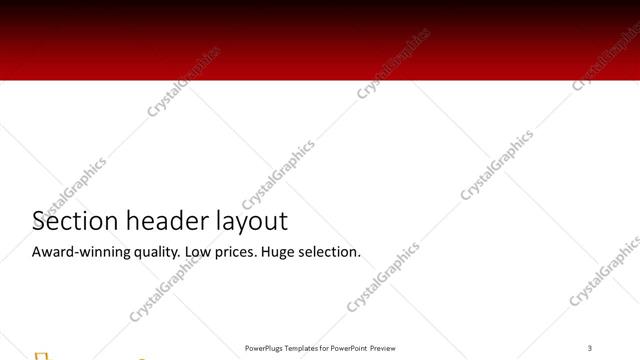 Section Header presentation slide layout