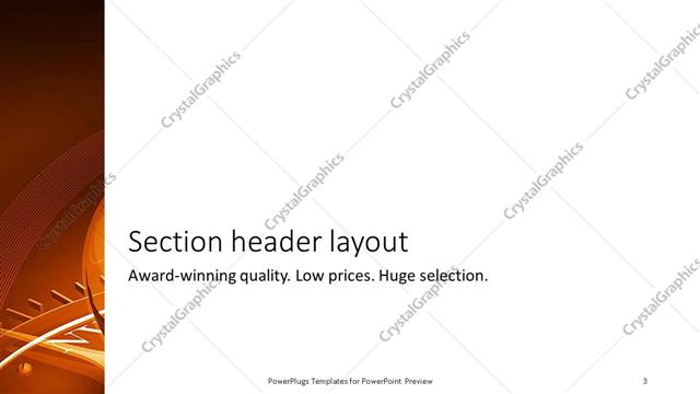 Section Header presentation slide layout
