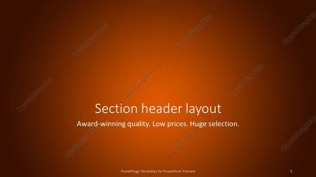 Section Header presentation slide layout