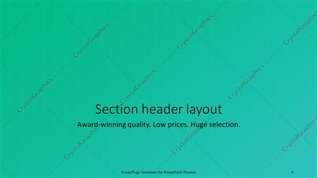 Section Header presentation slide layout