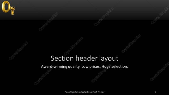 Section Header presentation slide layout