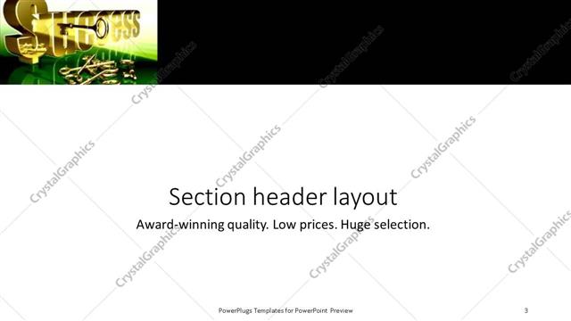 Section Header presentation slide layout