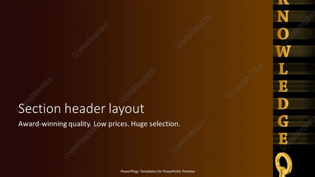 Section Header presentation slide layout
