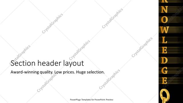 Section Header presentation slide layout