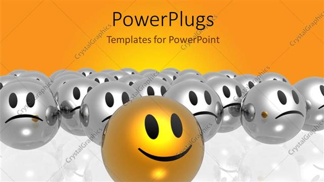  Presentation with stand - Golden smiley leading silver smileys on reflective surface