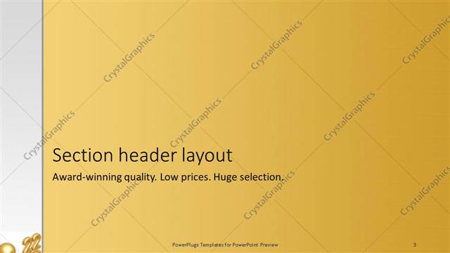 Section Header presentation slide layout